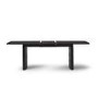 Large Rectangular Black Oak Extendable Dining Table Set with 6 Burnt Orange Velvet Chairs - Seats 6 - Jarel