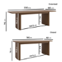 Walnut Finish Extendable Dining Table Set with 6 Beige Upholstered Dining Chairs - Seats 6 - Jarel