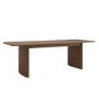 Walnut Finish Extendable Dining Table Set with 6 Beige Upholstered Dining Chairs - Seats 6 - Jarel