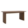 Walnut Finish Extendable Dining Table Set with 6 Beige Upholstered Dining Chairs - Seats 6 - Jarel