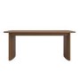 Walnut Finish Extendable Dining Table Set with 6 Beige Upholstered Dining Chairs - Seats 6 - Jarel