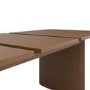 Walnut Finish Extendable Dining Table Set with 6 Beige Upholstered Dining Chairs - Seats 6 - Jarel