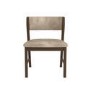 Set of 4 Beige PU Curved Back Wooden Dining Chairs with Walnut Finish Legs - June