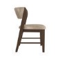 Set of 6 Beige PU Curved Back Wooden Dining Chairs with Walnut Finish Legs - June