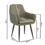 Round to Oval Black Extendable Dining Table Set with 4 Sage Green Faux Leather Chairs - Seats 4 - Karie