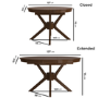 Large Walnut Round to Oval Extendable Dining Table - Seats 4 - 6 - Karie
