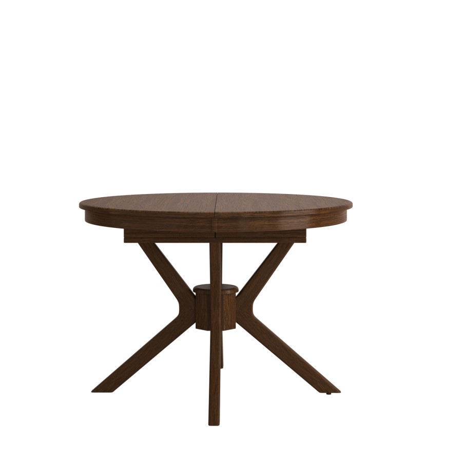 Large Walnut Round to Oval Extendable Dining Table - Seats 4 - 6 - Karie