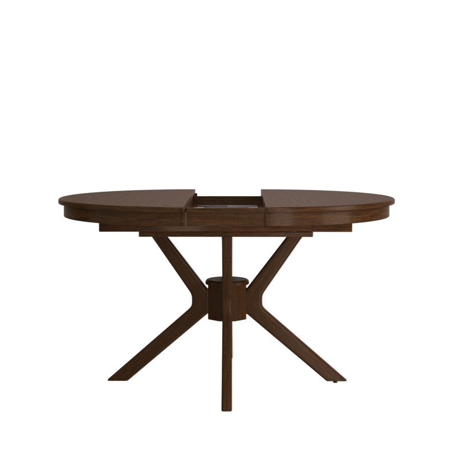 Large Walnut Round to Oval Extendable Dining Table - Seats 4 - 6 - Karie