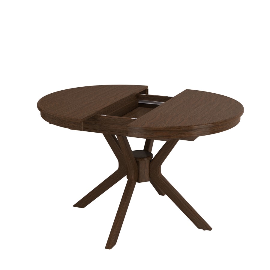 Large Walnut Round to Oval Extendable Dining Table - Seats 4 - 6 - Karie