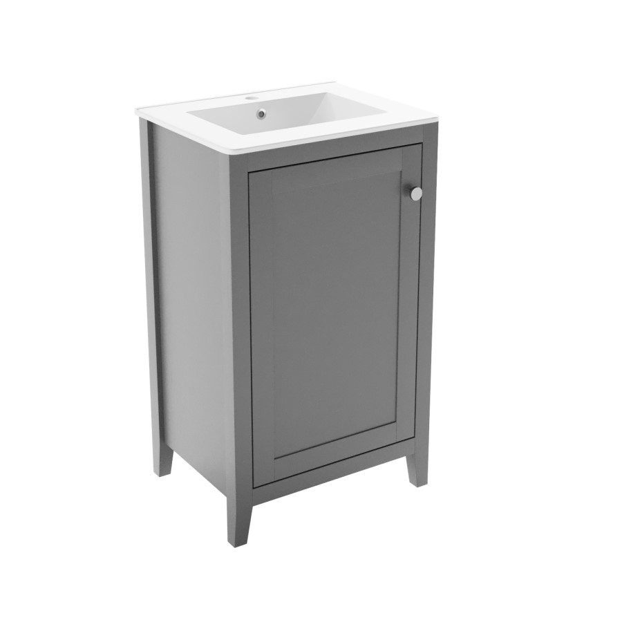 500mm Grey Freestanding Vanity Unit with Basin - Kinsley