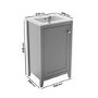 500mm Grey Freestanding Vanity Unit with Basin - Kinsley