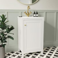 500mm White Freestanding Vanity Unit with Basin - Kinsley