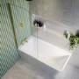 Freestanding Shower Bath Single Ended Left Hand Corner with Brass Bath Screen 1500 x 740mm - Kona