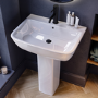 Black Freestanding Left Hand Shower Bath Suite with Toilet and Basin - Kona