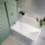 Chrome Freestanding Left Hand Shower Bath Suite with Toilet and Basin - Kona