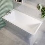 Freestanding Single Ended Left Hand Corner Shower Bath with Chrome Bath Screen with Towel Rail 1500 x 740mm - Kona