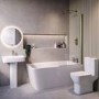 Brass Freestanding Right Hand Shower Bath Suite with Toilet and Basin - Kona