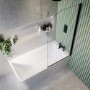 Black Freestanding Right Hand Shower Bath Suite with Toilet and Basin - Kona