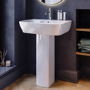 Chrome Freestanding Right Hand Shower Bath Suite with Toilet and Basin - Kona