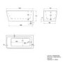 Freestanding Single Ended Right Hand Corner Shower Bath with Chrome Bath Screen with Towel Rail 1500 x 740mm - Kona