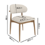 Set of 2 Beige Upholstered Curved Dining Chairs With Solid Wood Exposed Back - Kori