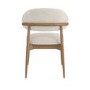 Set of 2 Beige Upholstered Curved Dining Chairs With Solid Wood Exposed Back - Kori