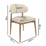 Set of 6 Beige Upholstered Curved Dining Chairs With Solid Wood Exposed Back - Kori