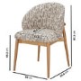 ALMOST PERFECT - Beige Printed Upholstered Curved Dining Chair With Solid Rustic Oak Exposed Back - Kori
