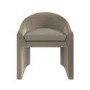 ONLY OPENED - Upholstered Mink Velvet Curved Tub Dining Chair - Kelsey