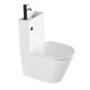 Close Coupled Closed Back Toilet with Sink on Top & Black Fittings Cloakroom Suite - Legend