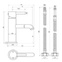 Close Coupled Closed Back Toilet with Sink on Top & Brass Fittings Cloakroom Suite - Legend