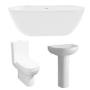 Modern Freestanding 1645mm Bath Suite with Toilet & Basin - Lisbon