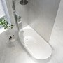 Freestanding Shower Bath Single Ended Left Hand Corner with Brass Bath Screen 1650 x 740mm - Lisbon