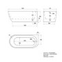 Freestanding Shower Bath Single Ended Right Hand Corner with Black Bath Screen 1650 x 740mm - Lisbon