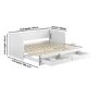 Double Wooden Day Bed with Trundle Storage and 2 Mattresses - Lincoln