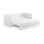 Double Wooden Day Bed with Trundle Storage and 2 Mattresses - Lincoln