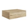 600mm Oak Wood Effect Wall Hung Countertop Vanity Unit with Round Basin - Lugo