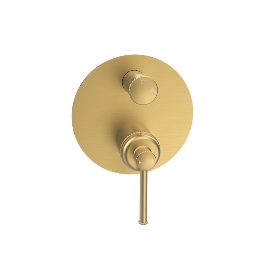 Brushed Brass Basin Mixer Tap & Bath Filler Tap with Concealed Valve Pack - Lyla