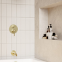 Brushed Brass Tall Basin Mixer Tap & Bath Filler Tap with Concealed Valve Pack - Lyla