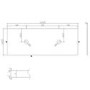 1250mm Black Wooden Fluted Wall Hung Double Countertop Vanity Unit with Basins - Matira