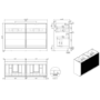 1250mm Wooden Fluted Freestanding Double Countertop Vanity Unit with Basins - Matira