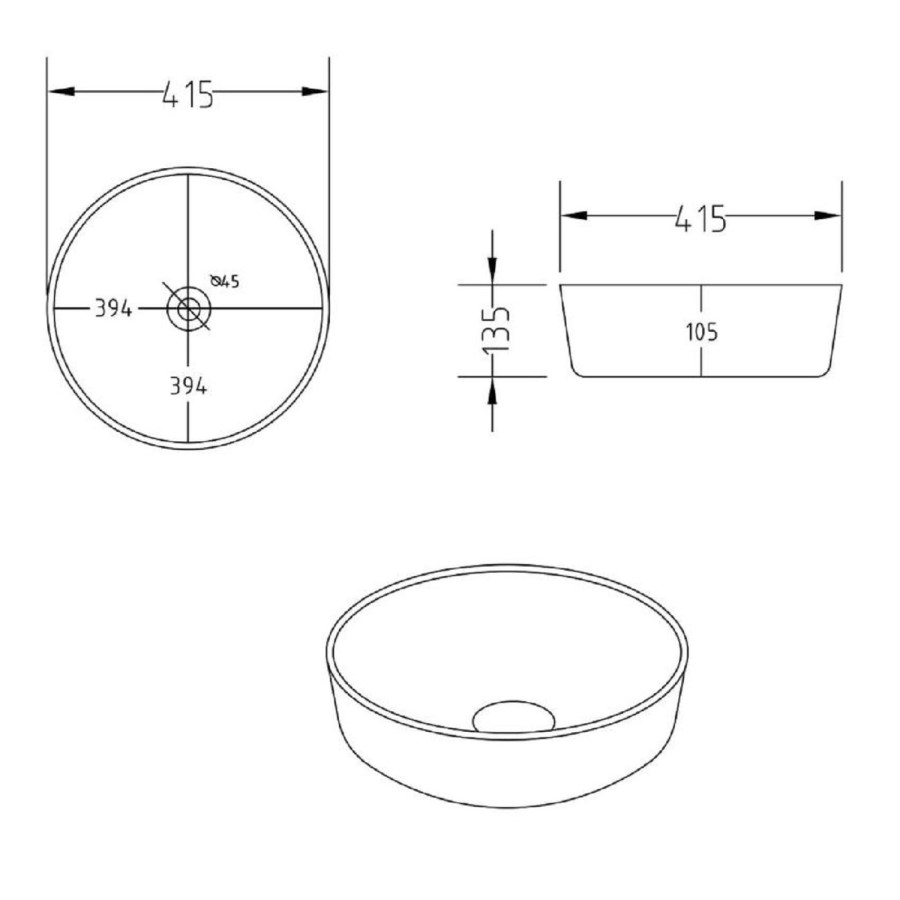 650mm Black Wooden Fluted Wall Hung Countertop Vanity Unit with Basin and Wood Effect Worktop - Matira