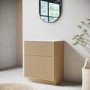 650mm Wooden Fluted Freestanding Countertop Vanity Unit - Matira
