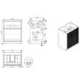 650mm Wooden Fluted Freestanding Countertop Vanity Unit - Matira