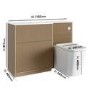1150mm Wooden Fluted Left Hand Toilet and Sink Unit with Square Toilet and Chrome Fittings - Matira