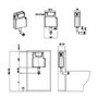 1150mm Wooden Fluted Left Hand Toilet and Sink Unit with Square Toilet & Basin and Chrome Push Button - Matira