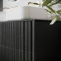 650mm Black Wooden Fluted Freestanding Countertop Vanity Unit with Basin - Matira