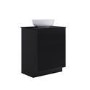 650mm Black Wooden Fluted Freestanding Countertop Vanity Unit with Basin - Matira