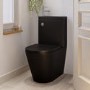 Matt Black Close Coupled Closed Back Toilet with Chrome Fittings & Sink on Top - Legend
