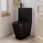 Matt Black Close Coupled Closed Back Toilet with Sink on Top & Black Fittings Cloakroom Suite - Legend